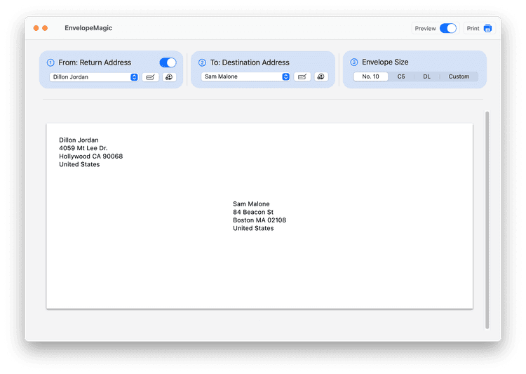 Free Envelope Printing App